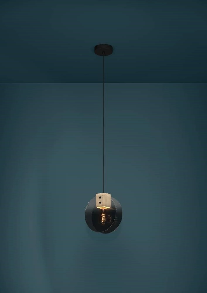Hanging lamp Millena wood with black Stars of Light 9008606239436