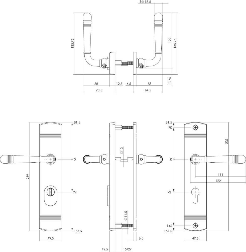 Backdoor hardware Helena PC 92mm chrome Intersteel 8714186438398