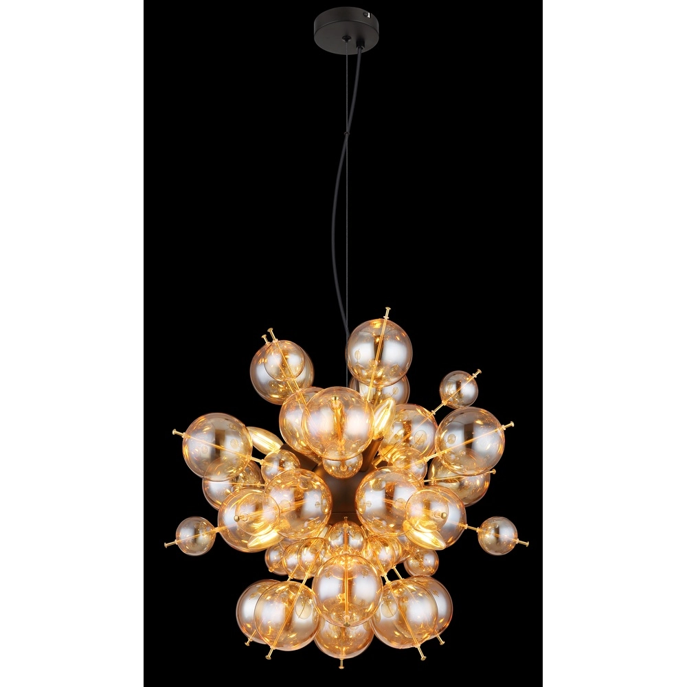 Unique pendant lamp Udo amber glass Ø 55cm Globo 9007371446643