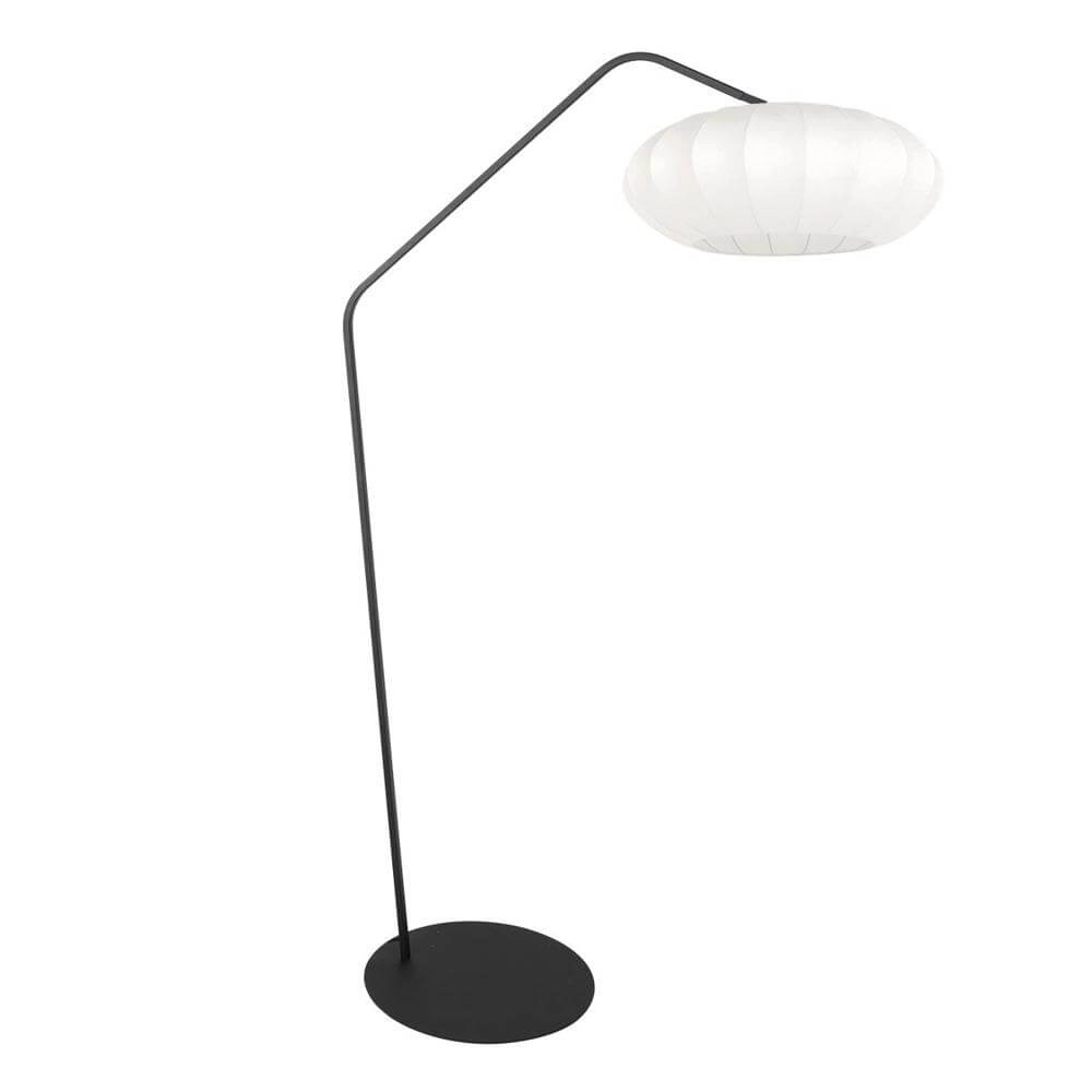 Floor lamp Zig-Zag black with white shade Ø 60cm