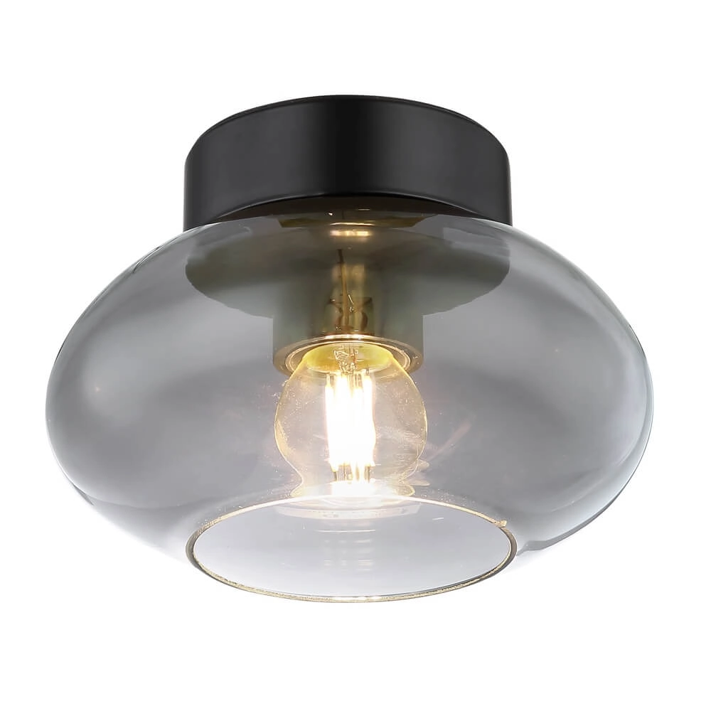 Black ceiling lamp Shaun Ø 18cm round