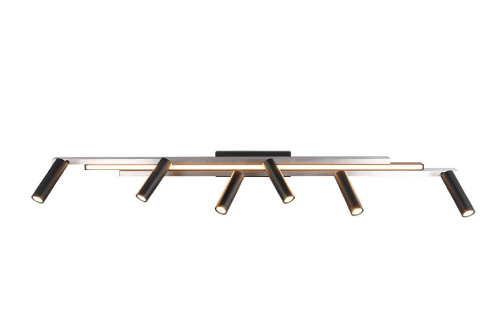6-light LED spot Zeno metal with black Trio 4017807627305