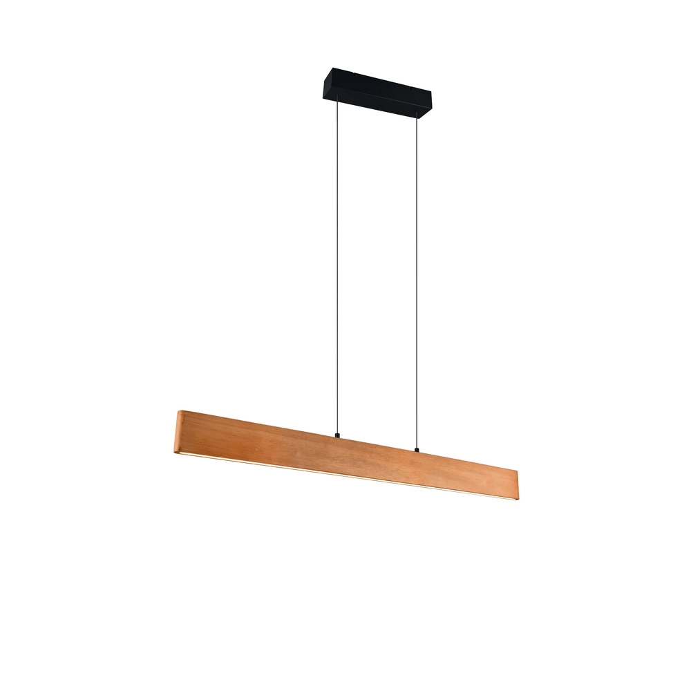 Sleek pendant lamp Edgewood 115cm wood