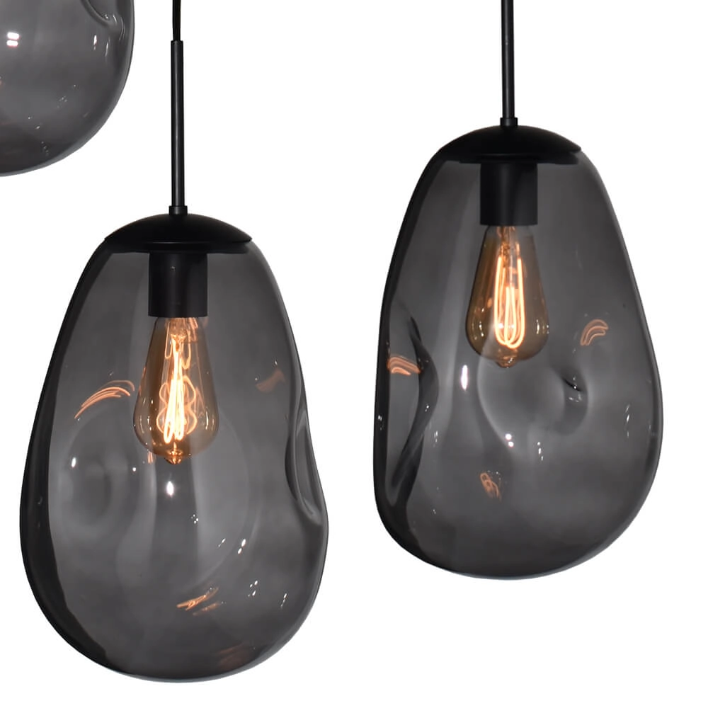 Hanging lamp Lava 8x smoke glass Ø 22.5cm Masterlight 8718121286358