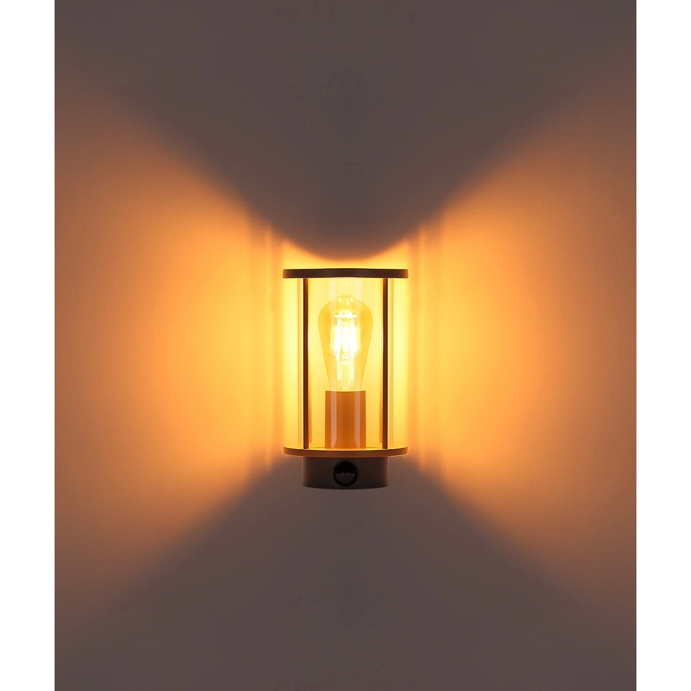 Outdoor wall lamp Gracey with sensor sand brown Globo 9007371593576