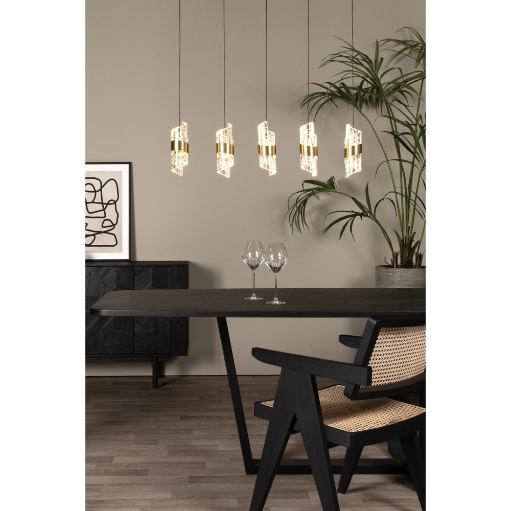 Design pendant lamp Kligande 5-light gold straight Lucide 5411212134646