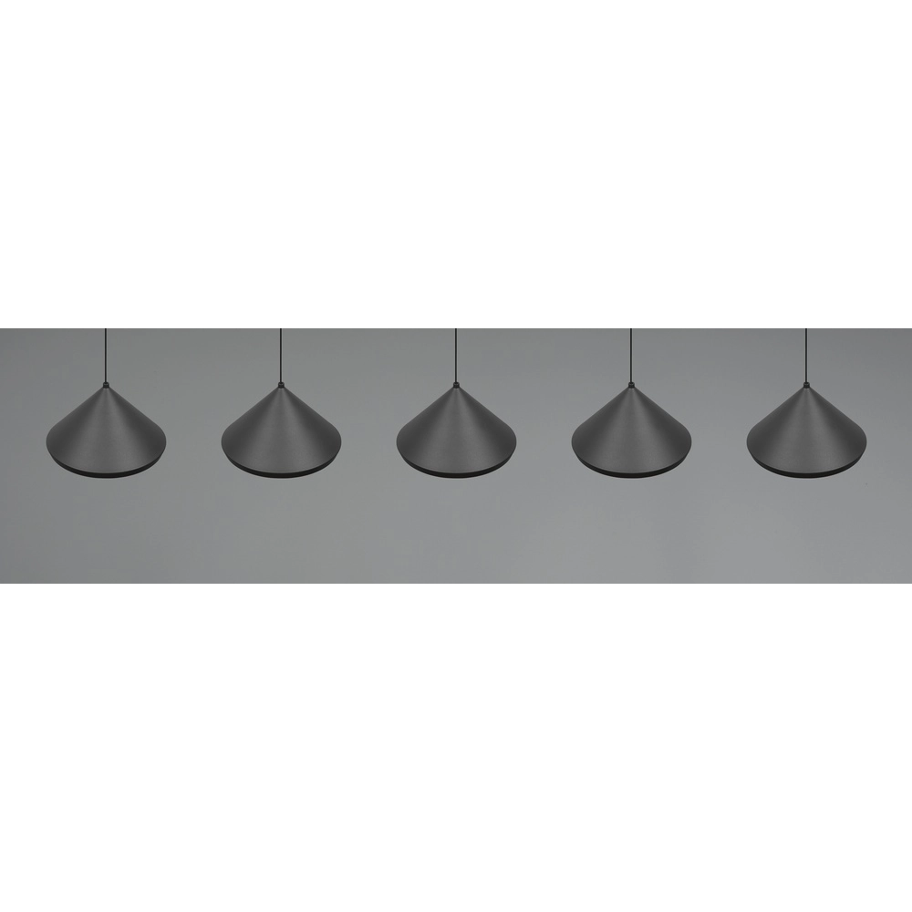 5-light pendant lamp Laguna black Trio 4017807667684