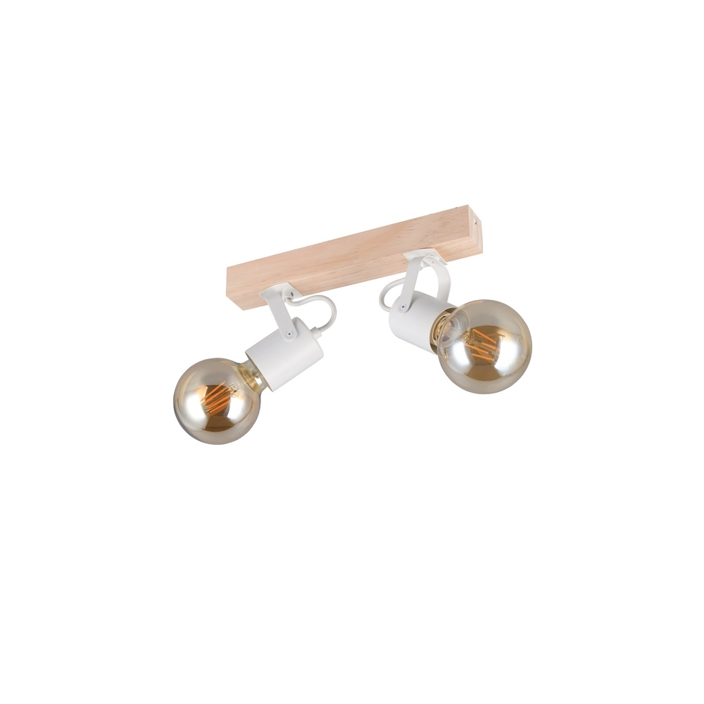 Double ceiling light Lynar white with wood Trio 4017807670745
