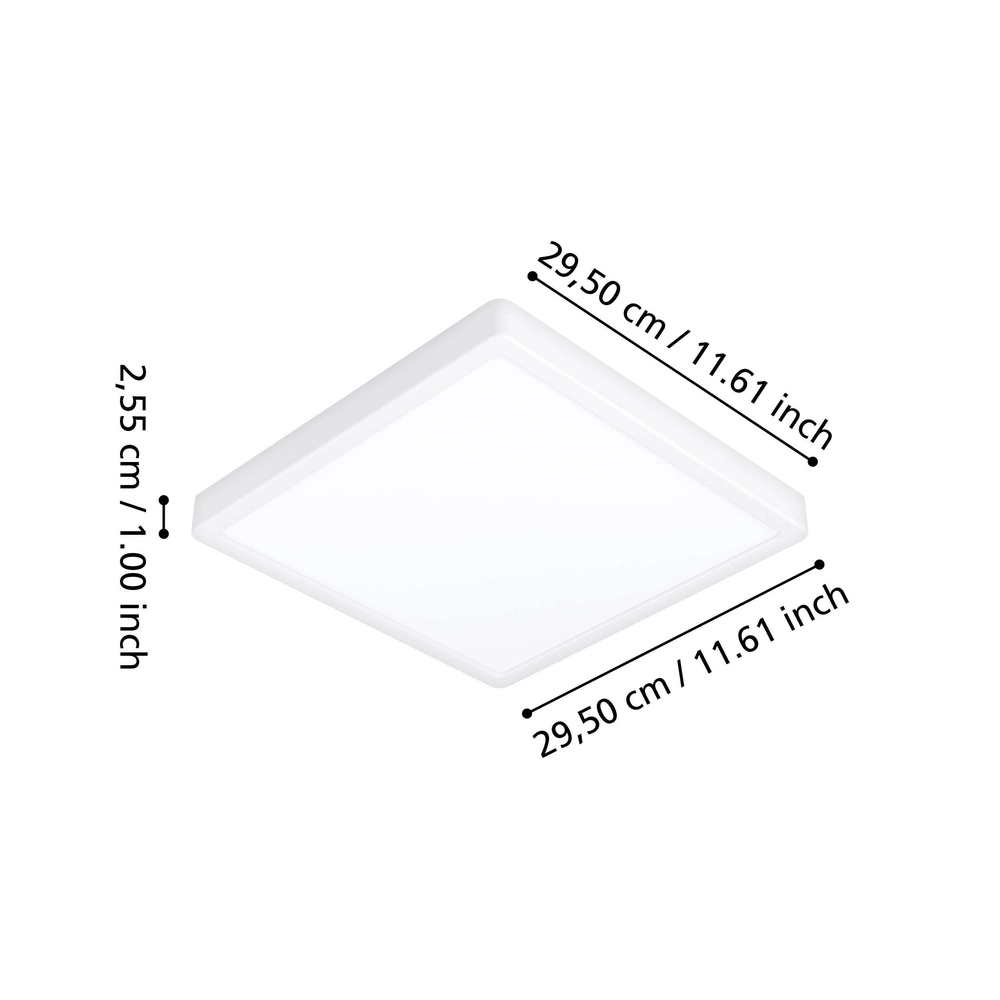 Ceiling light IP44 Fueva 6-Z Square - White - 29.5x29.5cm Eglo 9008606330584