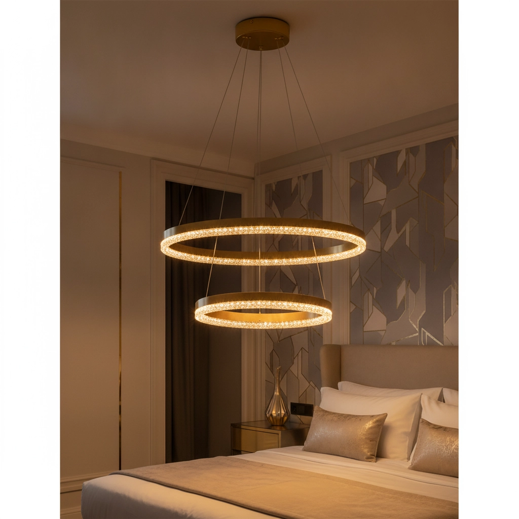 Pendant lamp Adria gold Ø 60cm double