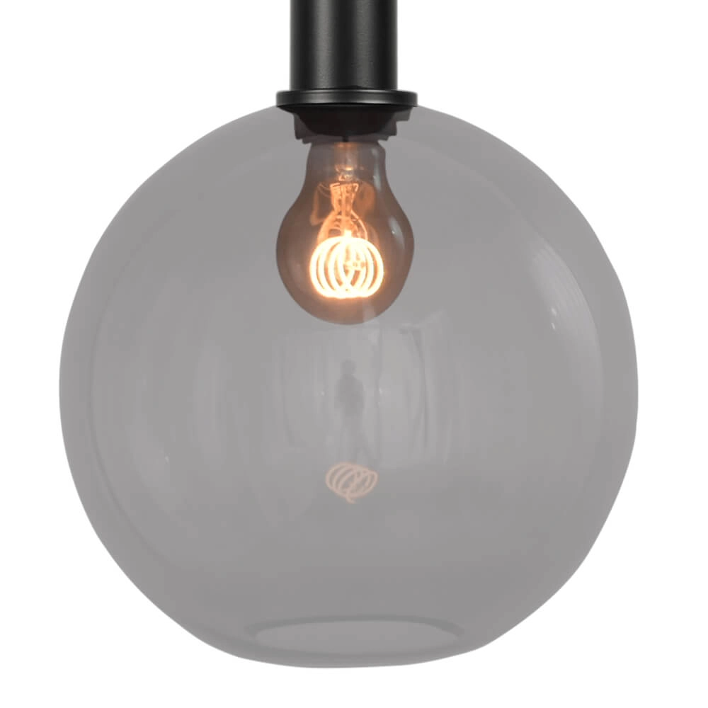 Hanging lamp Ø 25cm Bella 2 Black with smoke glass Masterlight 8718121260549