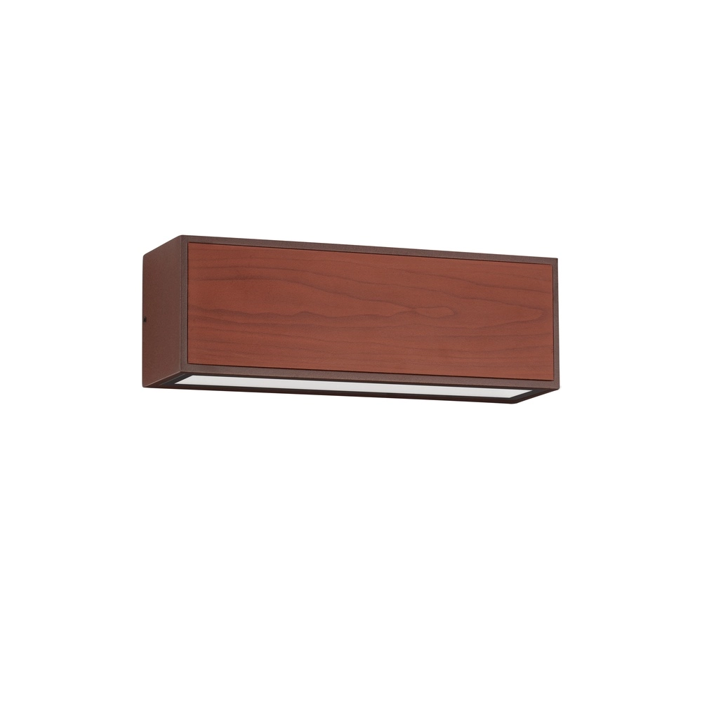 Solar wall lamp Brown Rusty brown with wood Lyora 5212017449450