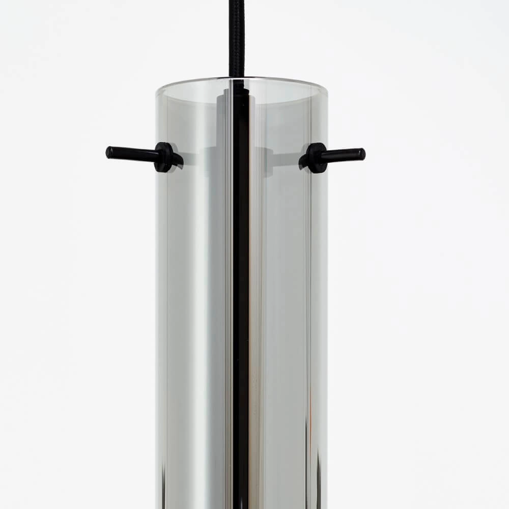 Hanging lamp Glasini black with smoke glass Brilliant 4004353429552