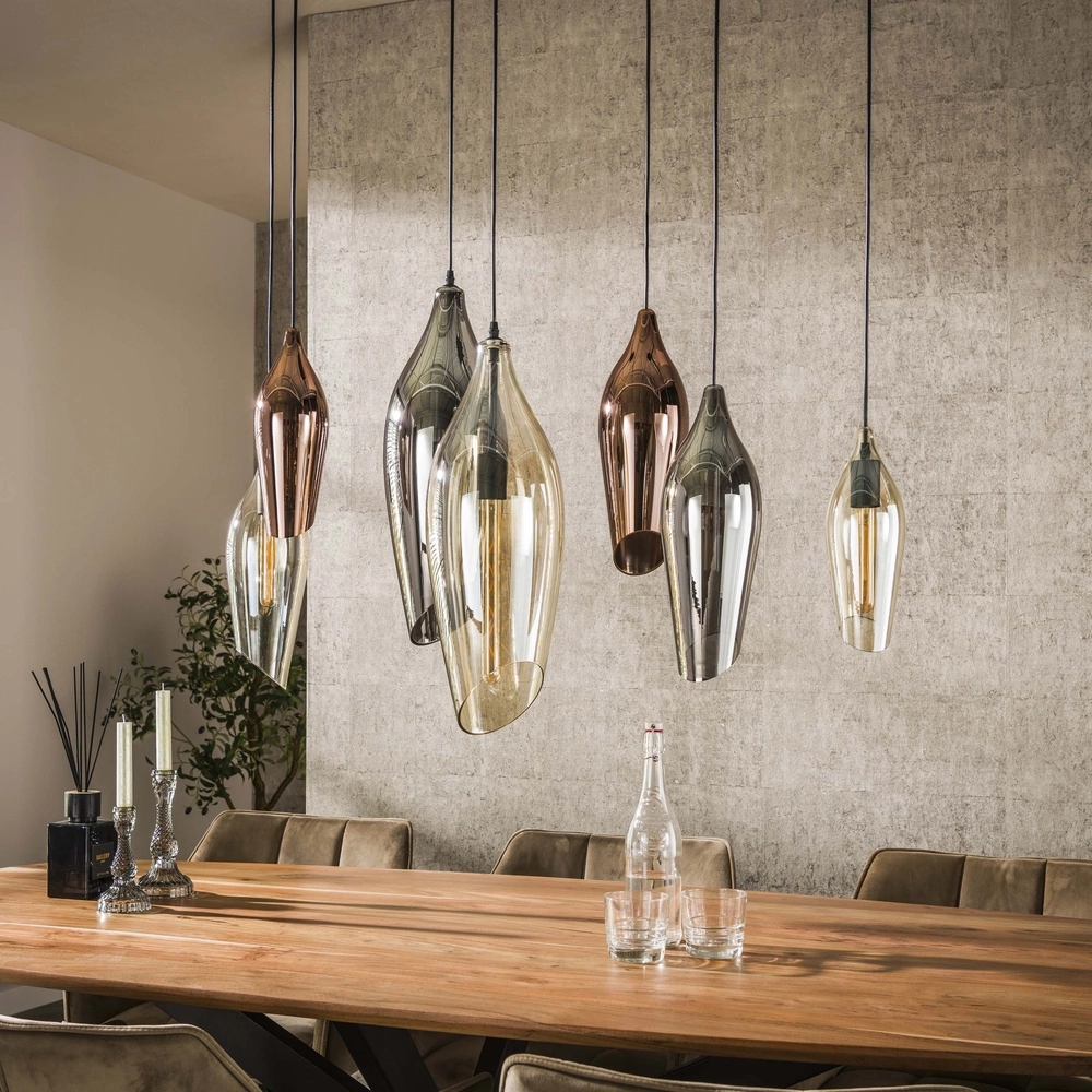 Glass pendant lamp Cocoon 7x colored glass Lyora 8716803511903
