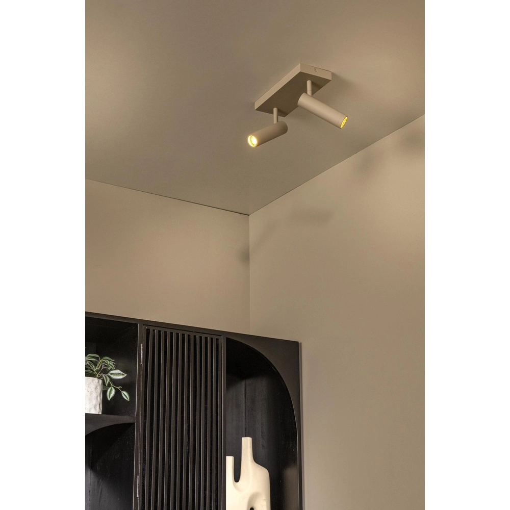 Sleek ceiling lamp Grado 2-light sand brown Lucide 5411212221728