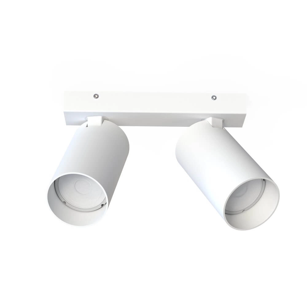 White surface-mounted spotlight Mono 2-light tilting