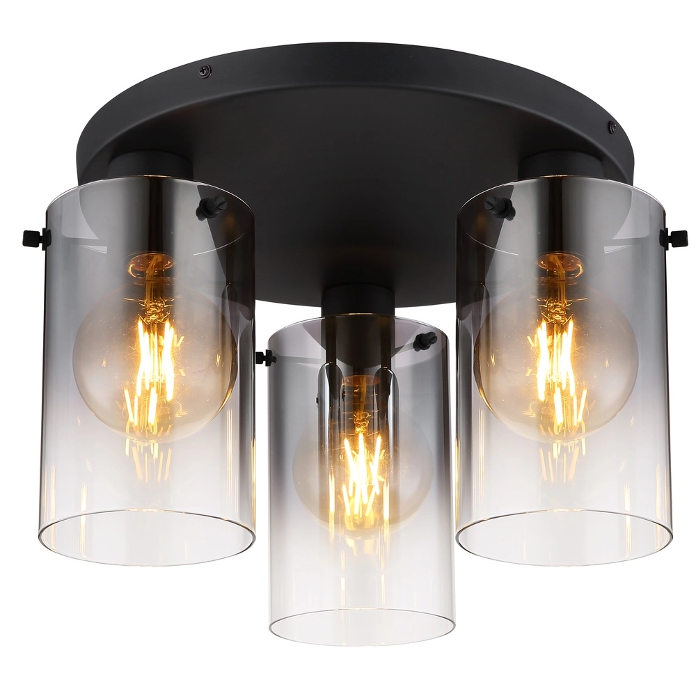 Black ceiling lamp Florentina 3-light