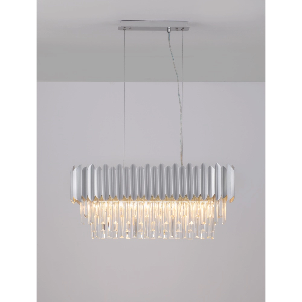 Pendant lamp Magnolia elongated chrome and crystal Lyora 5212017434975