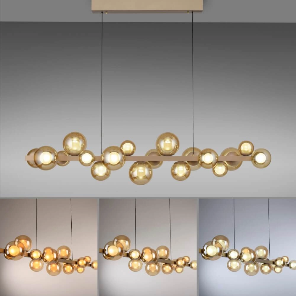 Unique hanging lamp Pure E-Popup 18-light bronze Paul Neuhaus 4012248384428