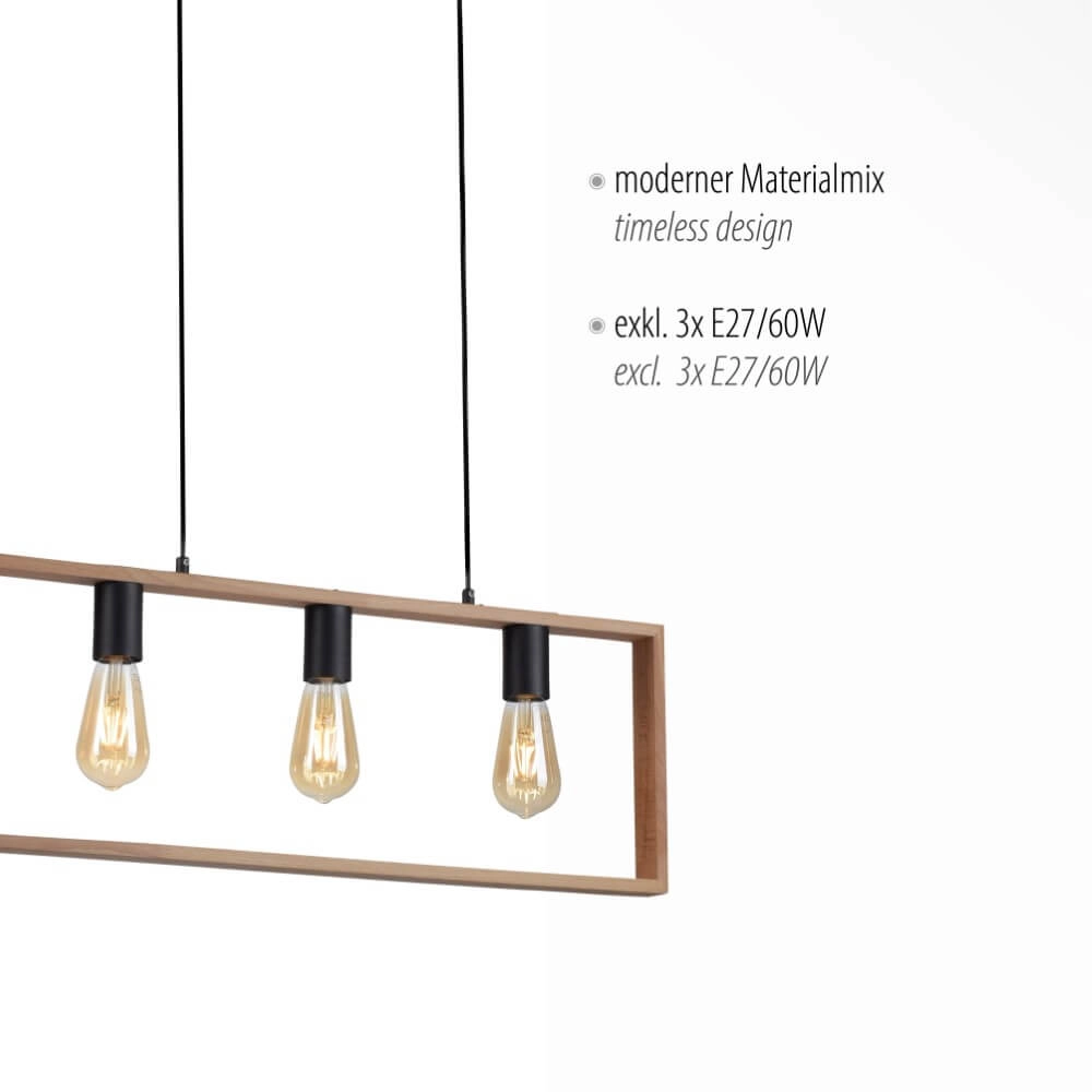 Country Pendant Lamp Franky 3-light Just Light 4043689966430