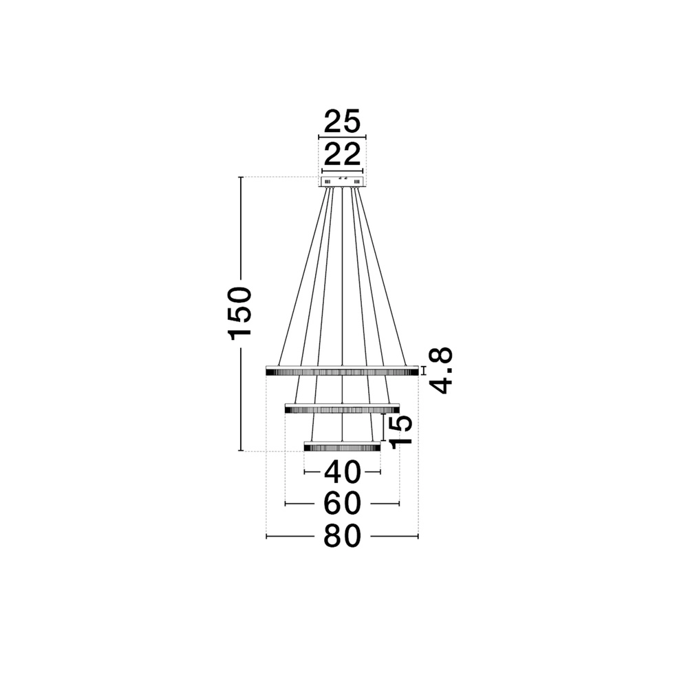 Golden pendant lamp Luana 3-light Lyora 5212017479679