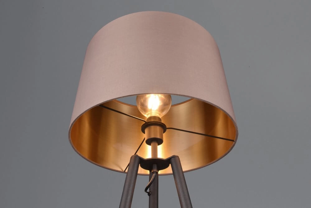 Standing floor lamp Colette black with taupe shade Trio 4017807574548