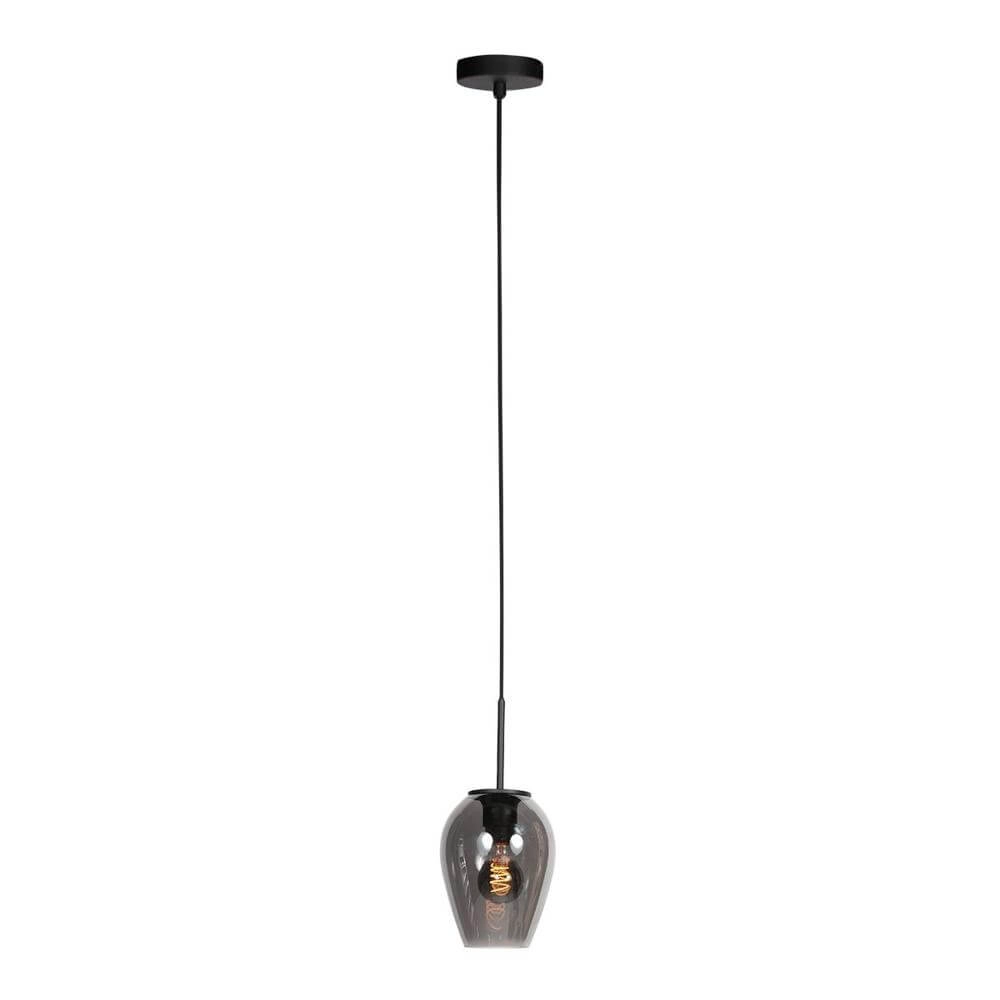 Pendant lamp HaloSwap with 1 smoke glass Ø 15cm
