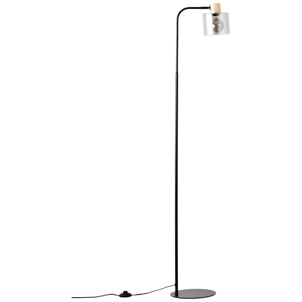 Standing lamp Weald black with wood Brilliant 4004353419270