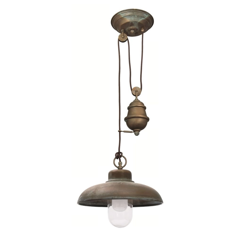 Porch hanging lamp Veranda 3 32cm copper brown