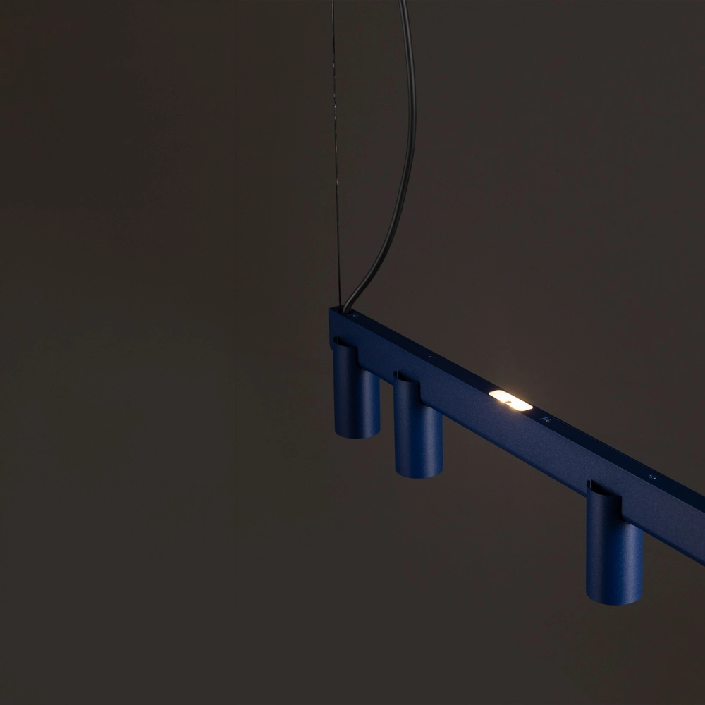 Design pendant lamp Fourty 7-light navy blue