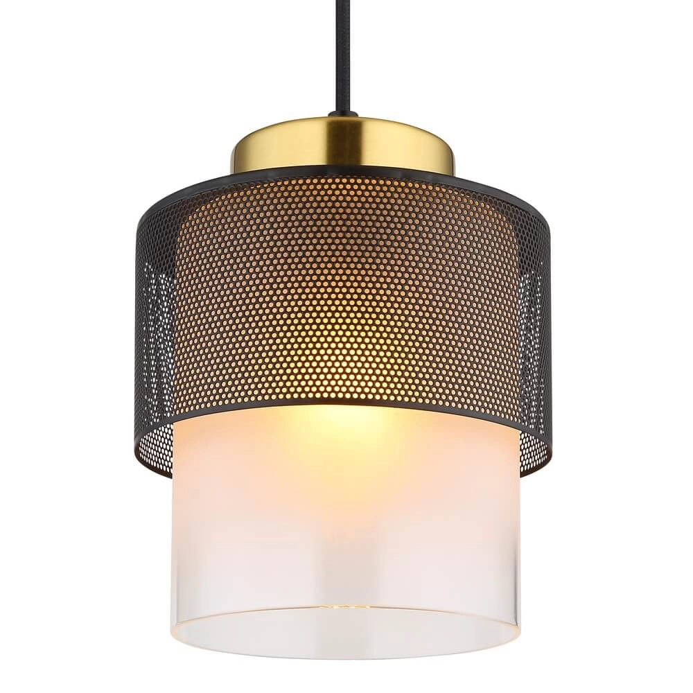 Pendant lamp Olga 1-light black with mesh Globo 9007371452484