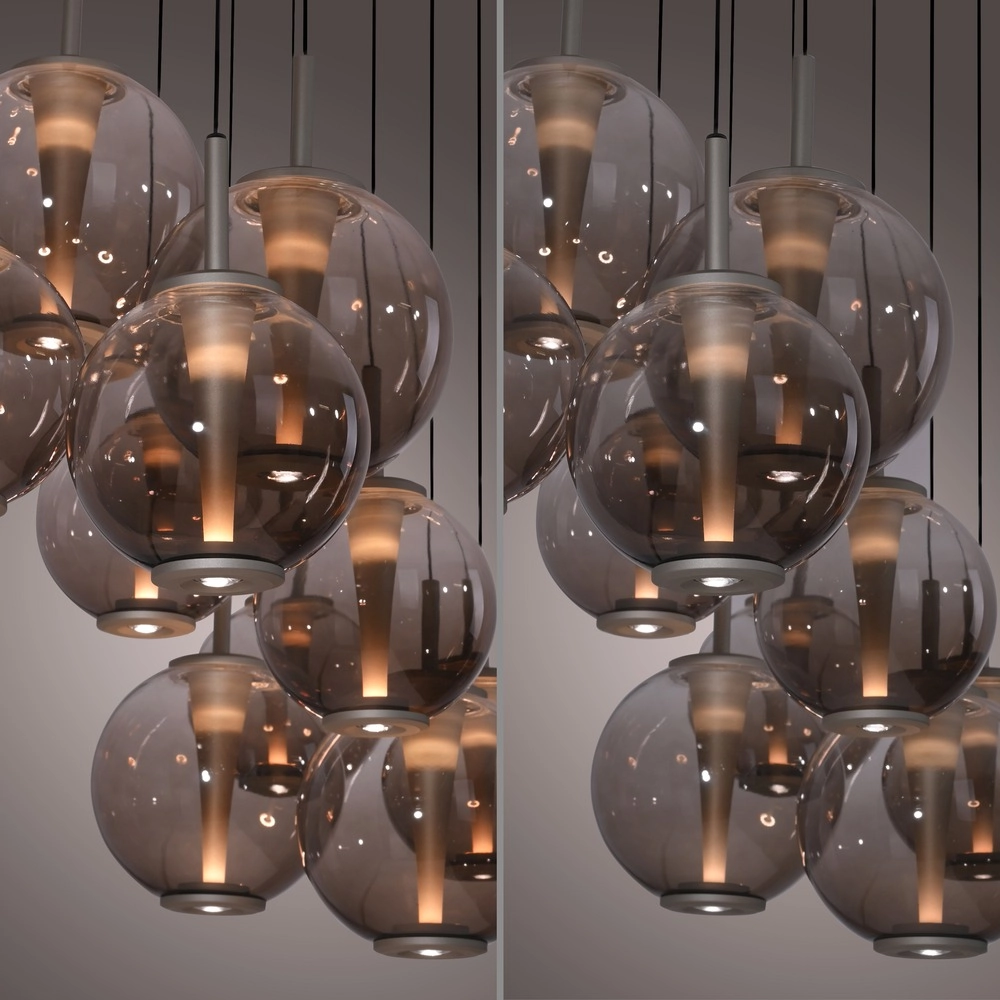 Pendant lamp Pure E-Infinty Bronce with amber glass Paul Neuhaus 4012248397886