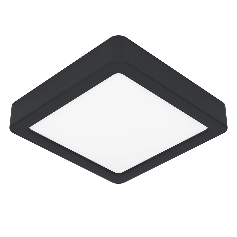 Led ceiling light Fueva 6 Square - Black - 15x15cm