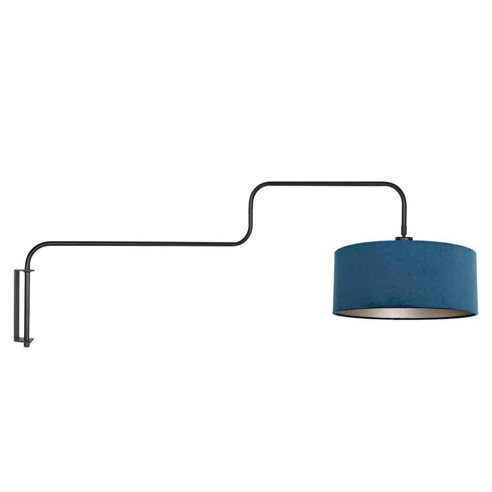 Wall lamp Bloeba black with blue hood