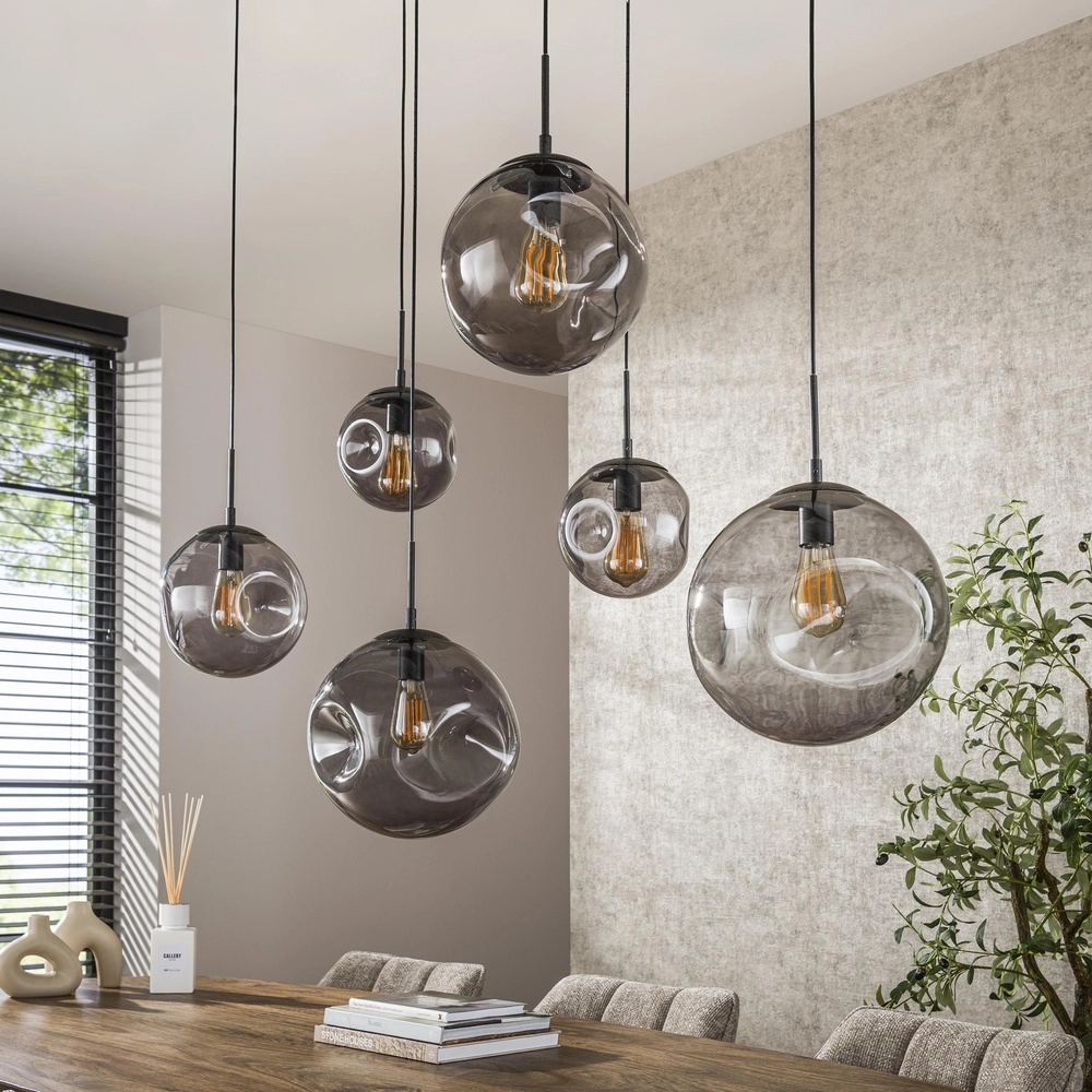 6-light pendant lamp Stellar with organic ceiling plate Lyora 8716803511729