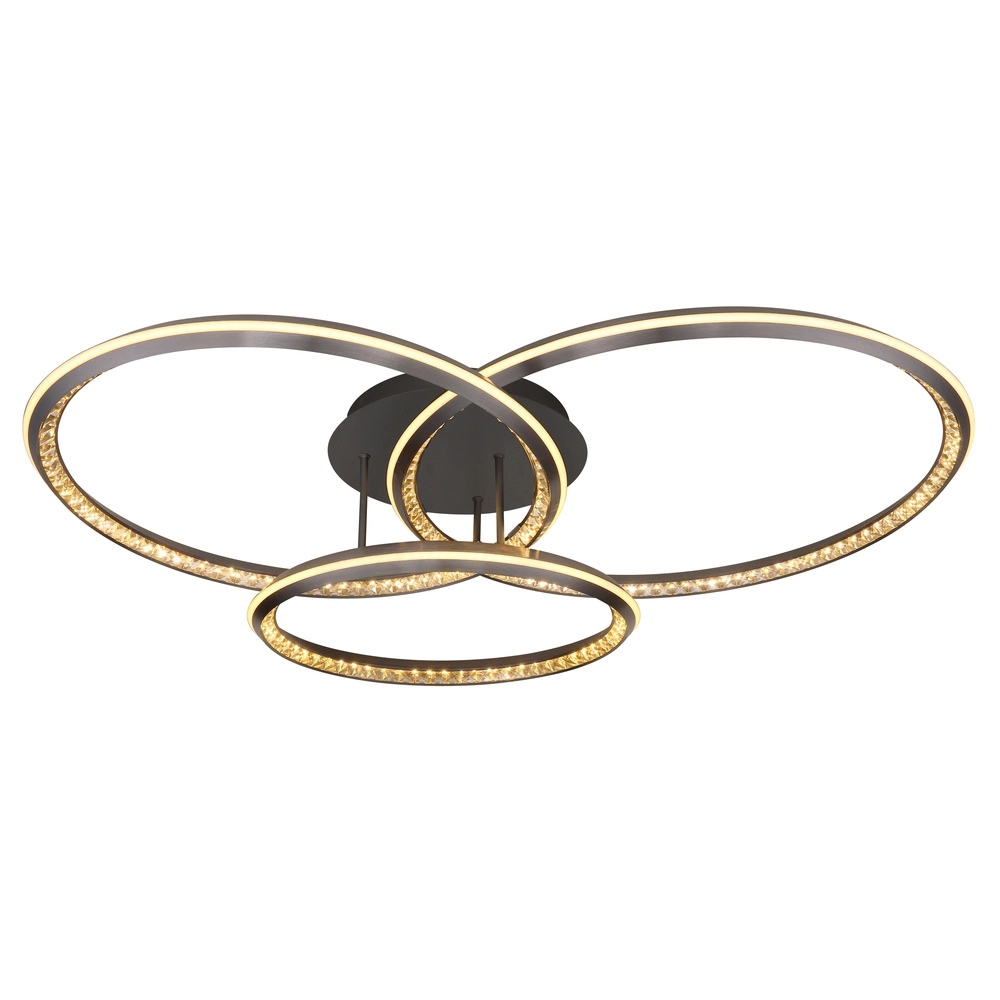 Design ceiling lamp Alaina 3 rings of grey Globo 9007371474882