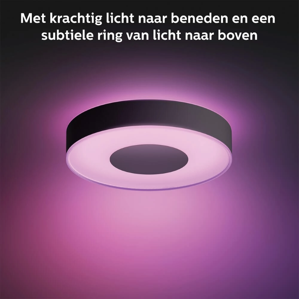 Ceiling light Hue Infuse M - White and color Ø 38.1cm black Philips 8718696176504