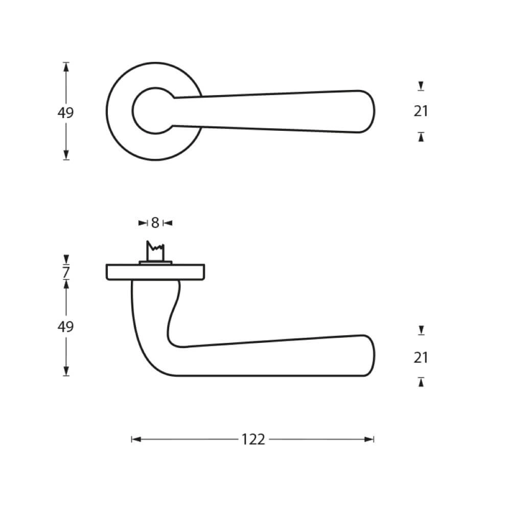 Classic door handle Yvonne matt chrome Intersteel 8714186070345
