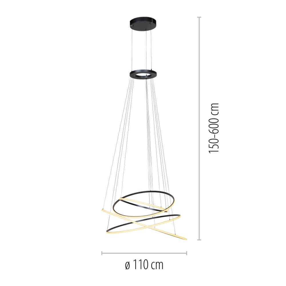 Design hanging lamp Pure E-Flying Rings gray Paul Neuhaus 4012248384466