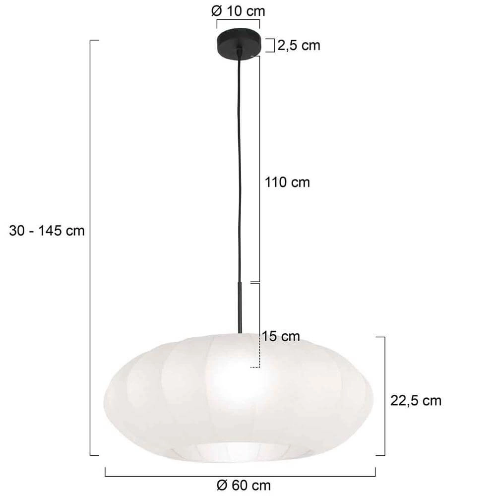 Pendant lamp Sparkled Light black with white hood Steinhauer 8712746173147