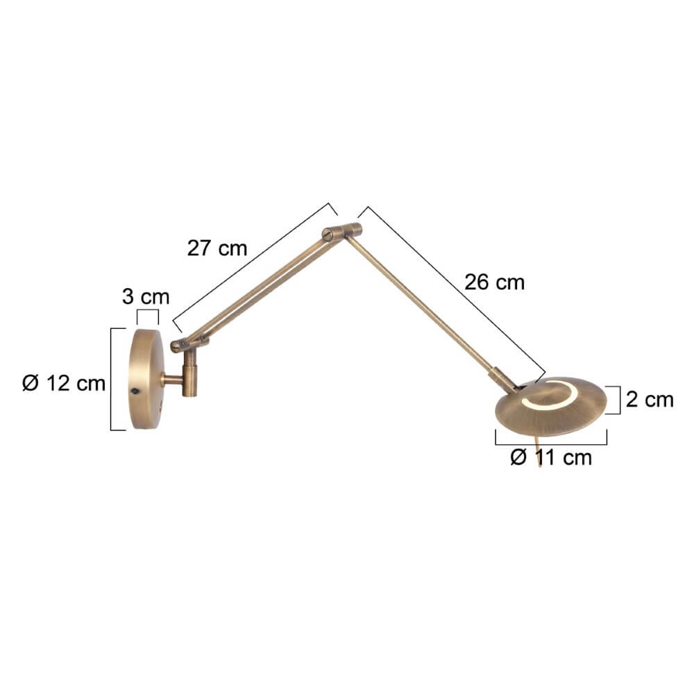Reading lamp Zodiac LED brass Steinhauer 8712746127355