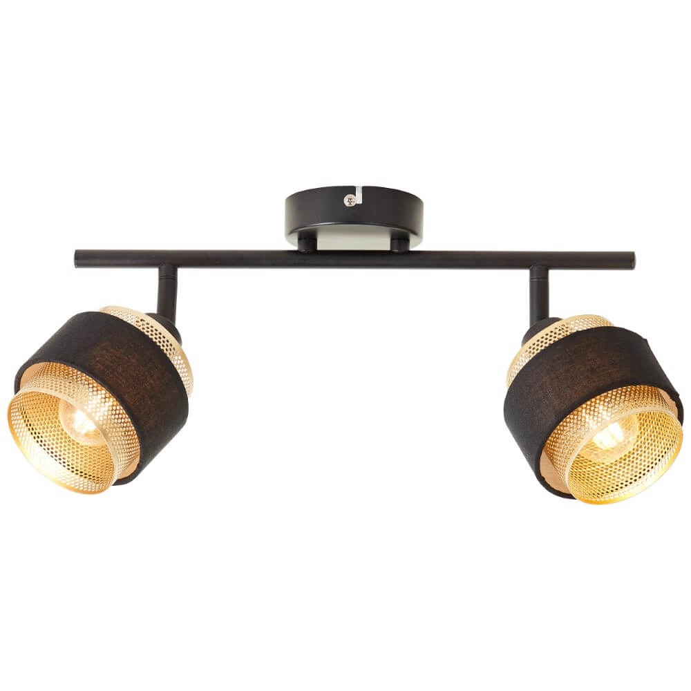 2-light ceiling lamp Grove black with gold