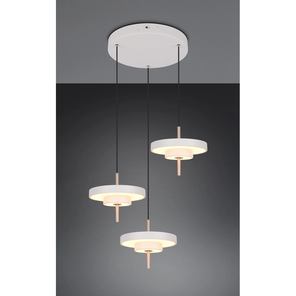 3-light pendant lamp Keaton Round white