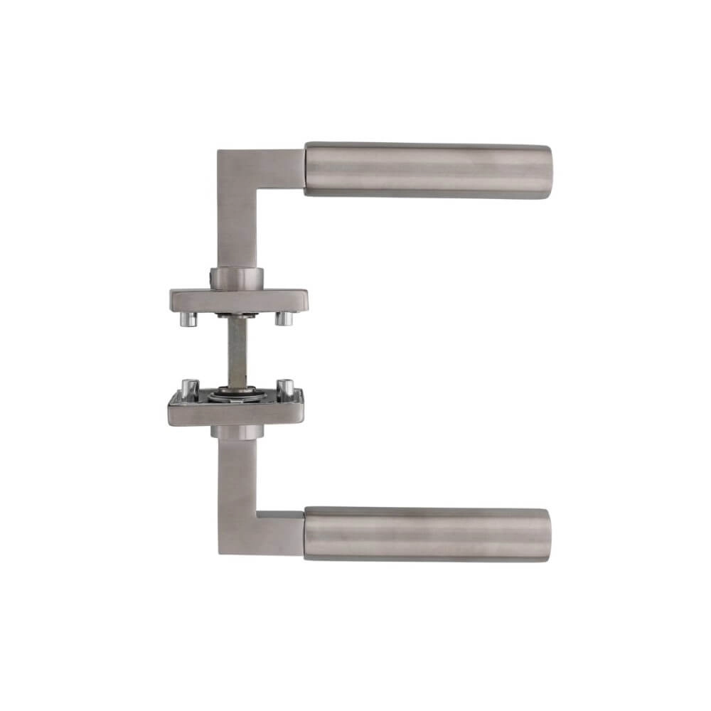 Modern door handle Bau-Stil square rosette stainless steel Intersteel 8714186298404
