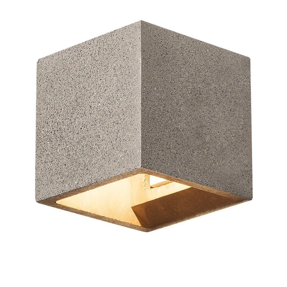 Wall lamp Solid Cube Up-Down black sandstone