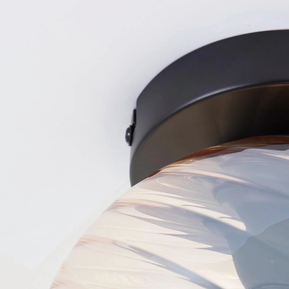 Ceiling lamp Casto black with amber glass Brilliant 4004353446856