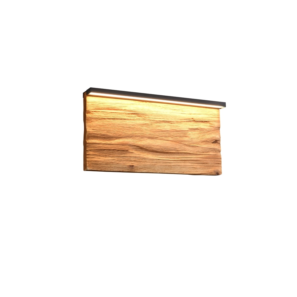 Design wall lamp Kalea black with wood 30cm