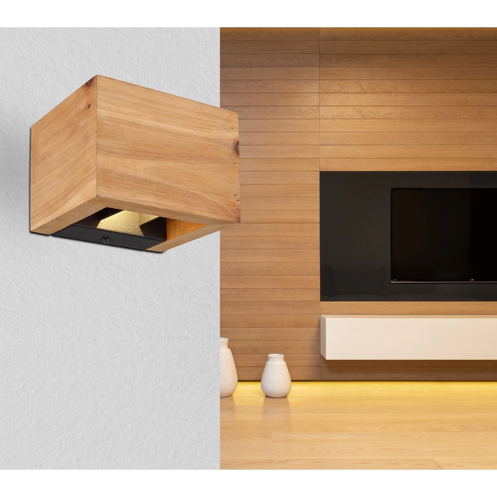 Wooden wall lamp Alina up & down Globo 9007371442591