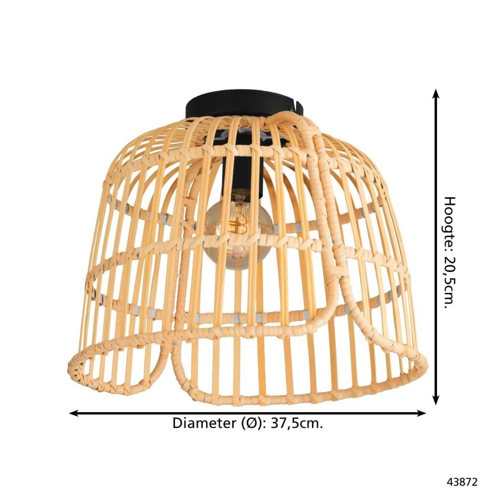 Rattan ceiling lamp Glyneath Ø 37.5cm Eglo 9002759438722