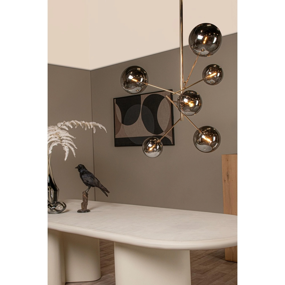 6-light pendant lamp Alara Gold with smoke balls Lucide 5411212461025